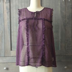 Modcloth Sheer Poka Dot Blouse